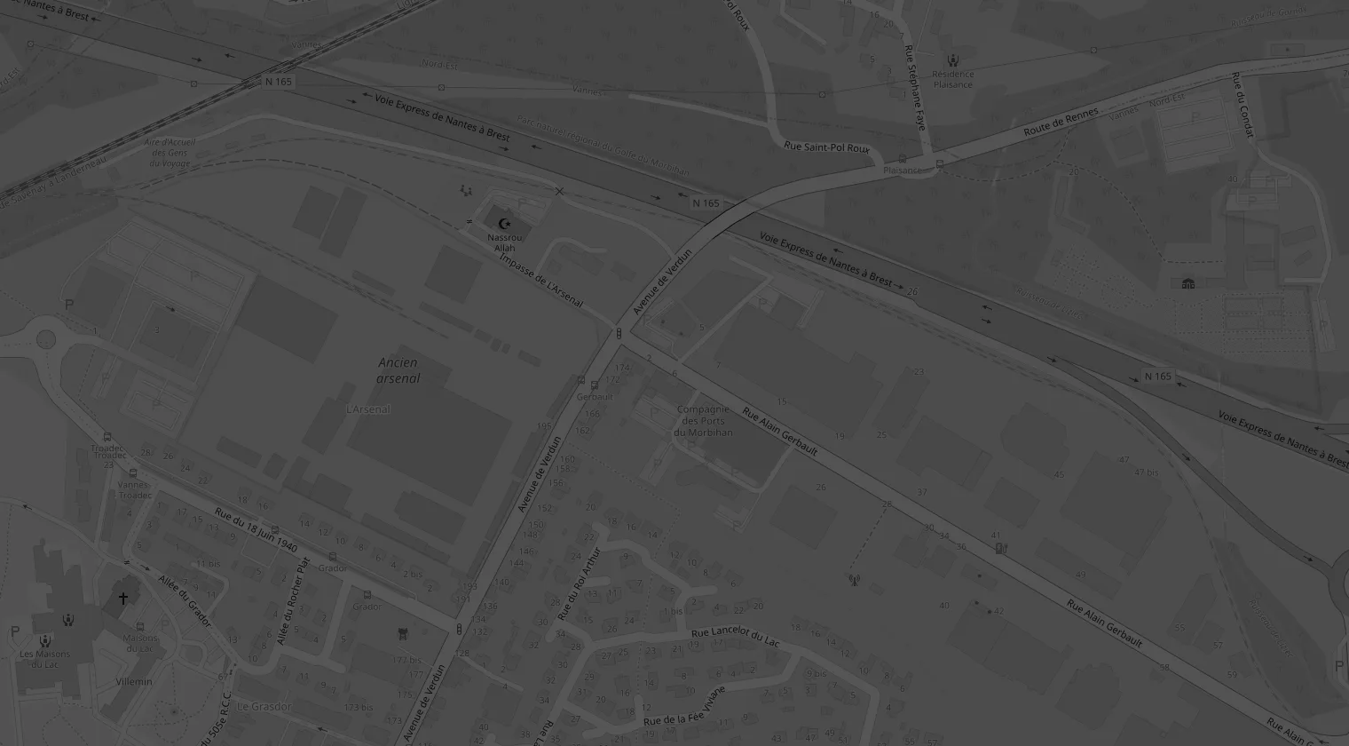 Plan de situation de SPRO, Z.I. du Prat à Vannes